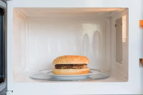 Microwave Hamburger Stock Photos