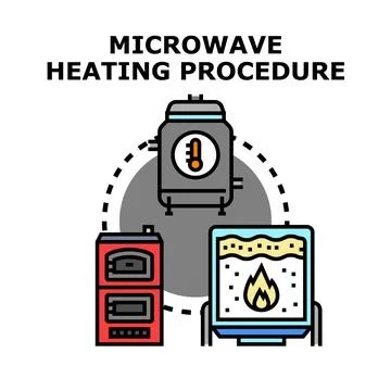 Microwave heating procedure concept illustrating technology Stock Illustration