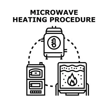 Microwave heating procedure concept illustrating technology Stock Illustration