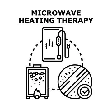Microwave heating therapy applying heat for recovery Stock Illustration