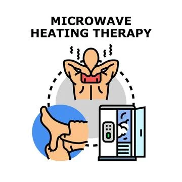Microwave heating therapy for pain relief and wellness イラスト素材