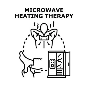 Microwave heating therapy for pain relief and wellness イラスト素材