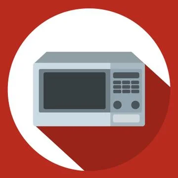 Microwave icon in flat style with long shadow, isolated vector illustration on Stock Illustration