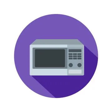 Microwave icon in flat style with long shadow, isolated vector illustration on Stock Illustration