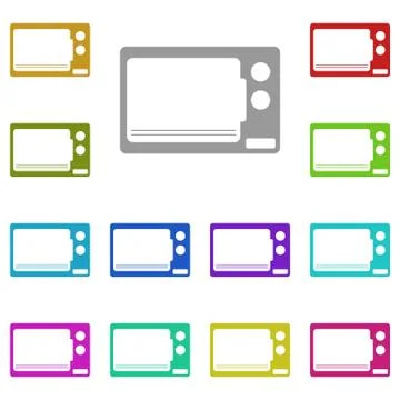 Microwave icon in multi color. Simple glyph vector of Technology set for UI a Stock Illustration