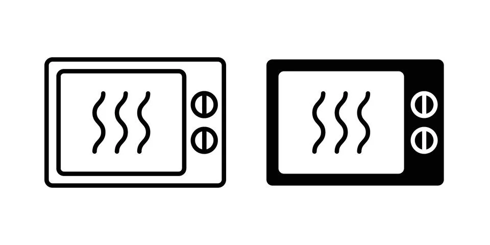 Microwave icon silhouette vector set. thin line pack Stockillustratie