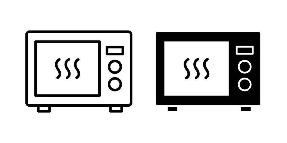 Microwave icon symbol. Flat and Stroke Vector illustration Illustrazione stock