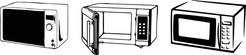 Microwave icon on white background Stock Illustration