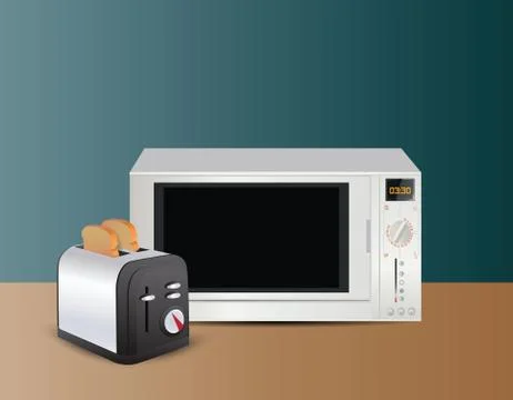 Microwave isolated on white Stock Illustration