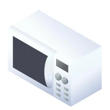 Microwave isometric icon on white background Illustrazione stock