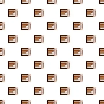Microwave kitchen appliance seamless repeating pattern background イラスト素材