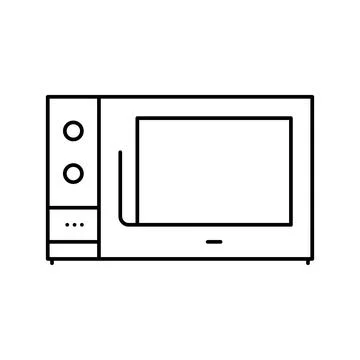 Microwave kitchen electronic equipment line icon vector illustration Stock Illustration