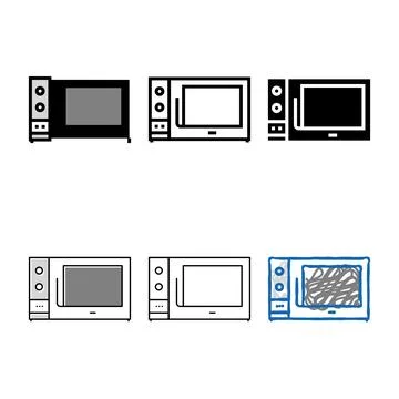 Microwave kitchen electronic equipment set color icon vector Stock Illustration