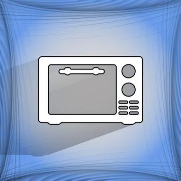Microwave. kitchen equipment Flat modern web button  on a flat geometric abst 스톡 일러스트