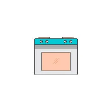 Microwave kitchenware flat icon vector Stock Illustration