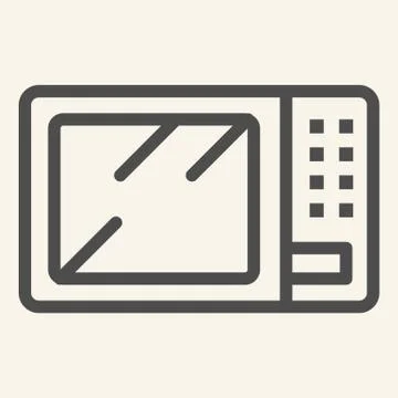 Microwave line icon. Board microwave oven symbol, outline style pictogram on Stock Illustration
