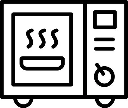 Microwave Line Icon Design Stock Illustration
