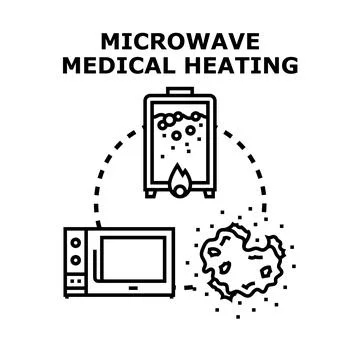 Microwave medical heating process treating disease Stock Illustration
