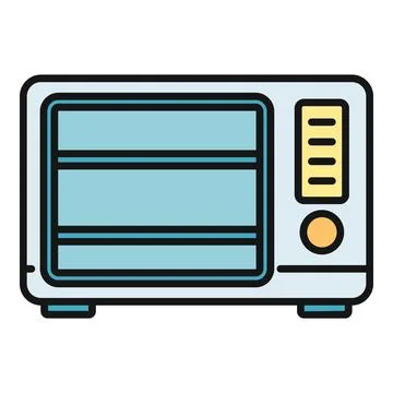 Microwave oven appliance icon representing kitchen cooking Stock Illustration