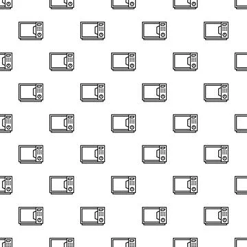 Microwave oven appliance seamless pattern background Stock Illustration