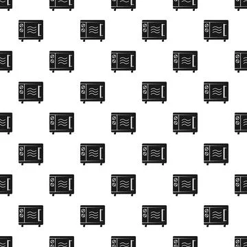 Microwave oven appliance seamless pattern on white background Stock Illustration