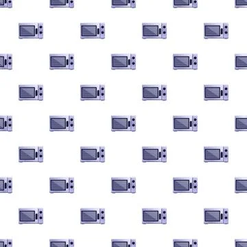 Microwave oven cooking seamless pattern kitchen background イラスト素材