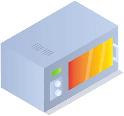 Microwave oven, culinary device for home and kitchen. Appliance, kitchenware for Stock-Illustration