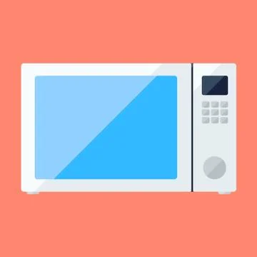 Microwave oven flat icon with knob Illustrazione stock