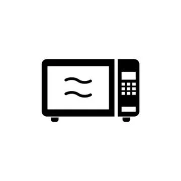 Microwave Oven Flat Vector Icon Stock Illustration
