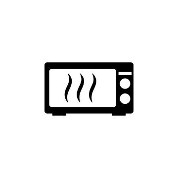 Microwave Oven Flat Vector Icon Stock Illustration
