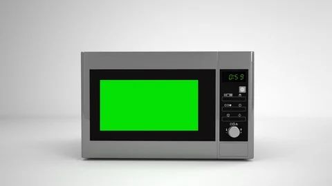 Microwave oven green screen mockup Stock Footage