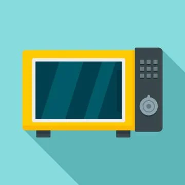 Microwave oven icon, flat style Illustrazione stock