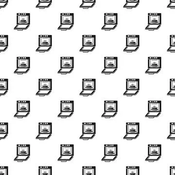 Microwave oven icons creating a seamless pattern 스톡 일러스트