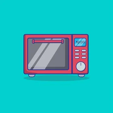 Microwave Oven Isolated Vector Illustration. イラスト素材
