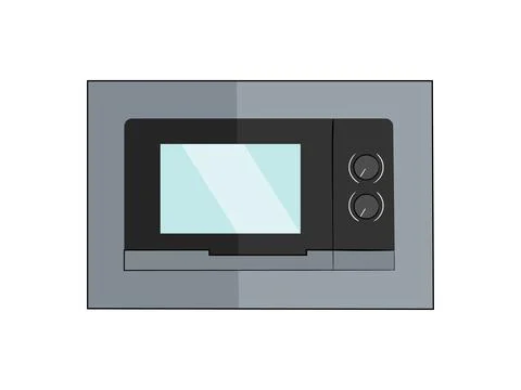 Microwave oven isolated on white background. Vector illustration. Stock Illustration