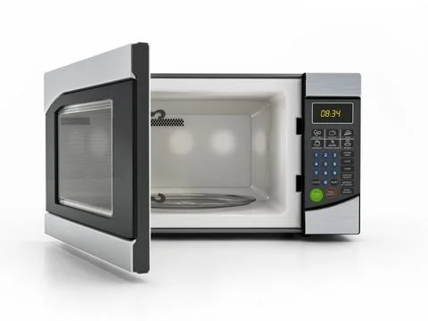 Microwave oven isolated on white background. 3D illustration Stock Illustration