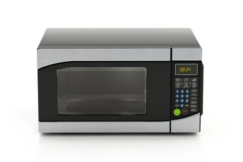 Microwave oven isolated on white background. 3D illustration Stock Illustration
