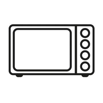 Microwave oven kitchen on white background. Kitchen appliance isolated electric Illustrazione stock