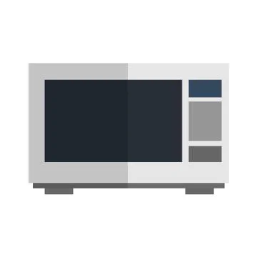Microwave oven kitchen on white background. Kitchen appliance isolated electric Stock Illustration