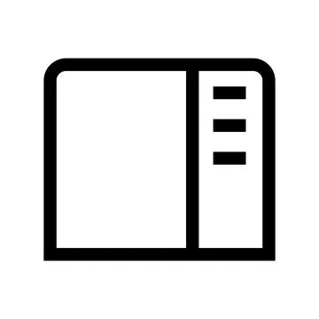 Microwave oven line icon for kitchen appliance and cooking interface Иллюстрация
