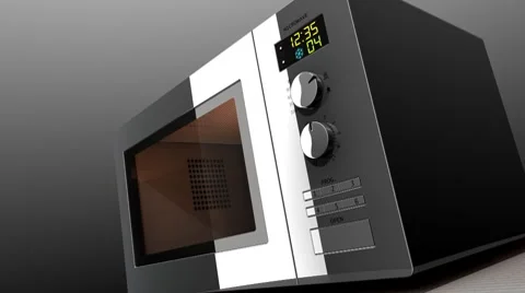 Microwave Oven Open (HD) Stock Footage 7592083