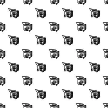 Microwave oven pattern on kitchen background Stock Illustration
