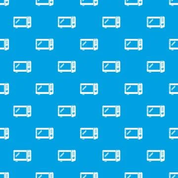 Microwave oven pattern seamless blue Stock Illustration
