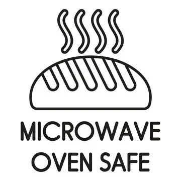 Microwave oven safe icon indicating heat resistance Stock Illustration
