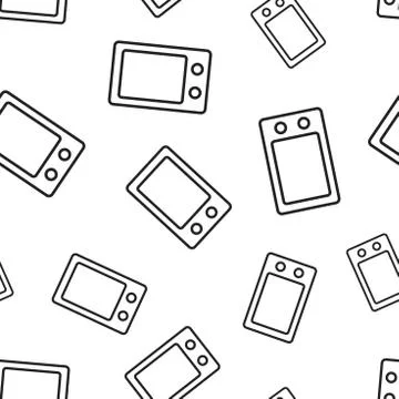 Microwave oven seamless pattern background. Business concept vector illustrat Stock Illustration