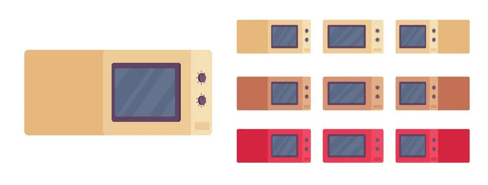Microwave oven set Stock Illustration