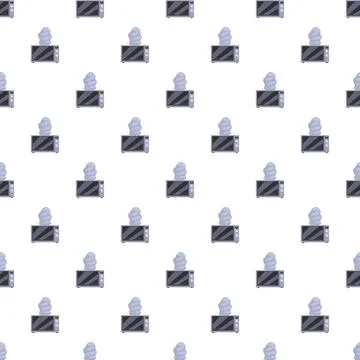 Microwave oven smoking pattern on white background Stock Illustration