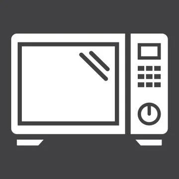 Microwave oven solid icon, household and appliance 스톡 일러스트
