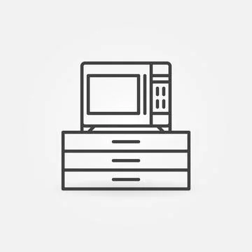 Microwave Oven vector thin line concept icon Stock Illustration