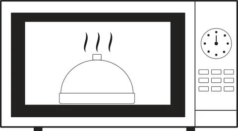 Microwave oven on a white background. Electrical appliance vector icon. Stockillustratie